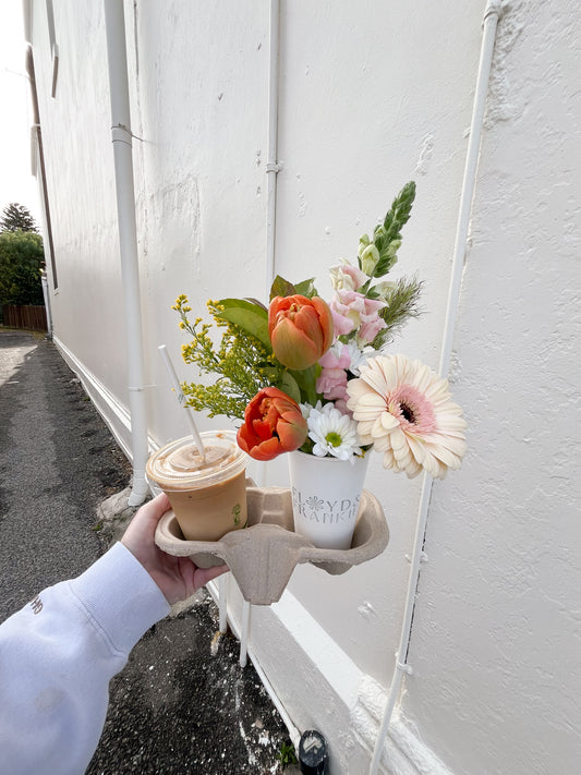 PICK UP ONLY - Large Coffee + Florist Choice Flowers
