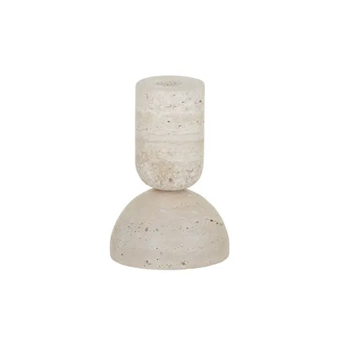 Len Travertine Candleholder 10x15cm